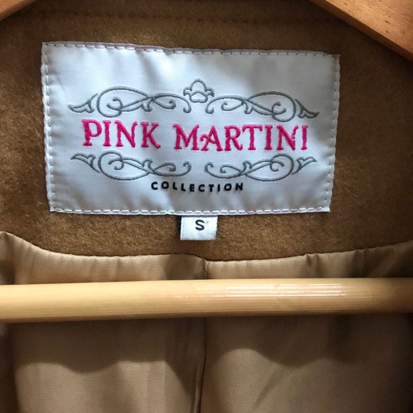 Pink Martini Ruffle Collar Camel Peacoat - Picture 3 of 7